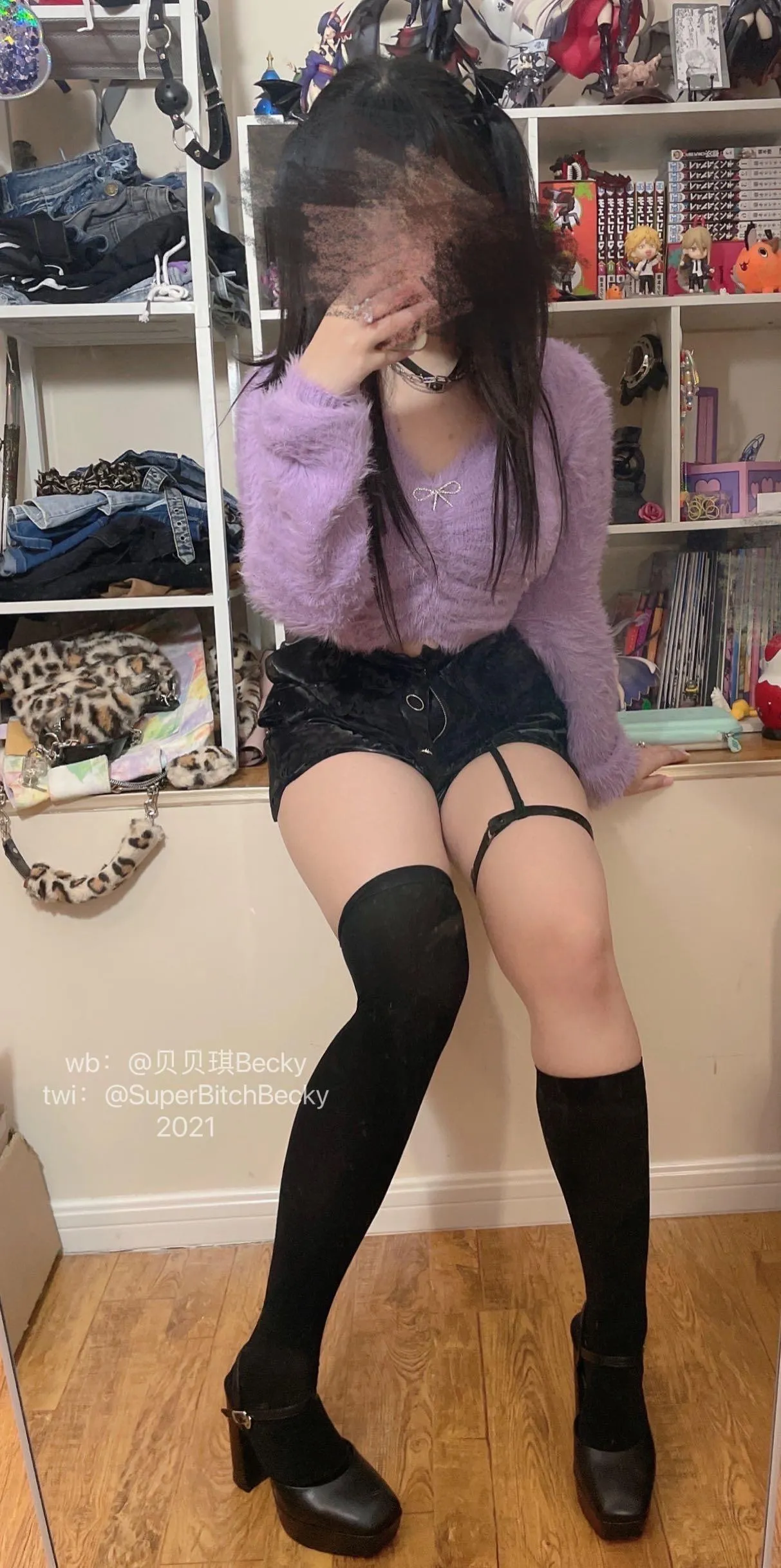 贝贝琪Becky – NO.019 对镜黑发辣妹 [105P]插图7